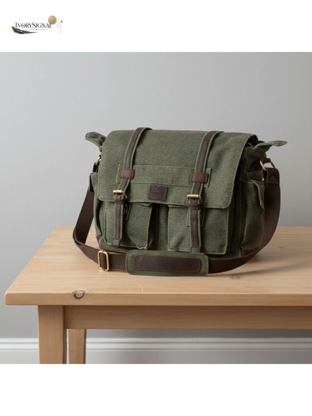 Waxed Canvas Messenger Bag Laptop Satchel Shoulder Bag 16 inch
